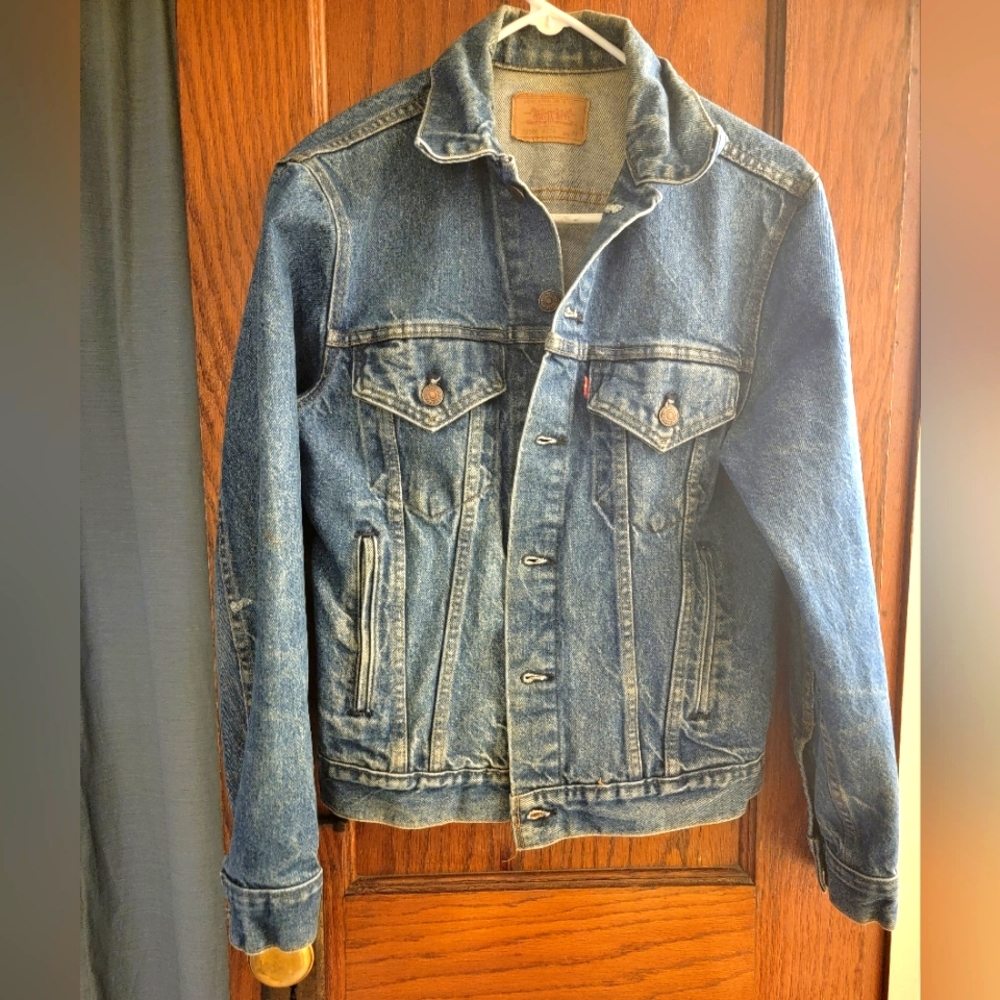 Vtg Levi's Trucker Jacket Sz 38 Blue 70506-0216
